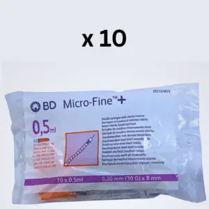 BD Micro Fine Plus 0.5ml U100 30G 8mm