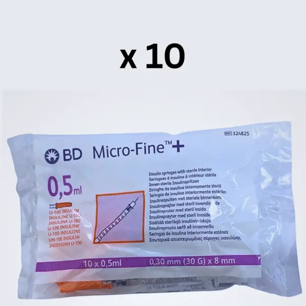 BD Micro Fine Plus 0.5ml U100 30G 8mm
